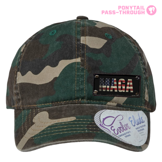 Ponytail MAGA Inverted Flag, INF.HATTIE-FASH.CAMO