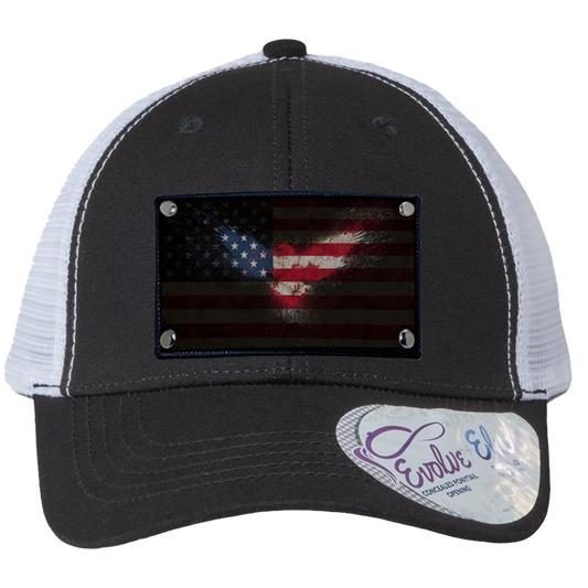 Ponytail American Flag Eagle Large Patch Hat