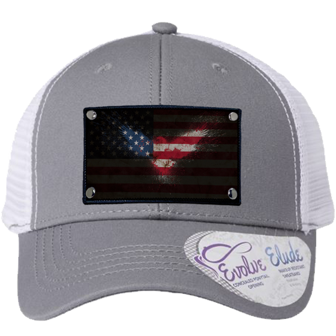 Ponytail American Flag Eagle Large Patch Hat