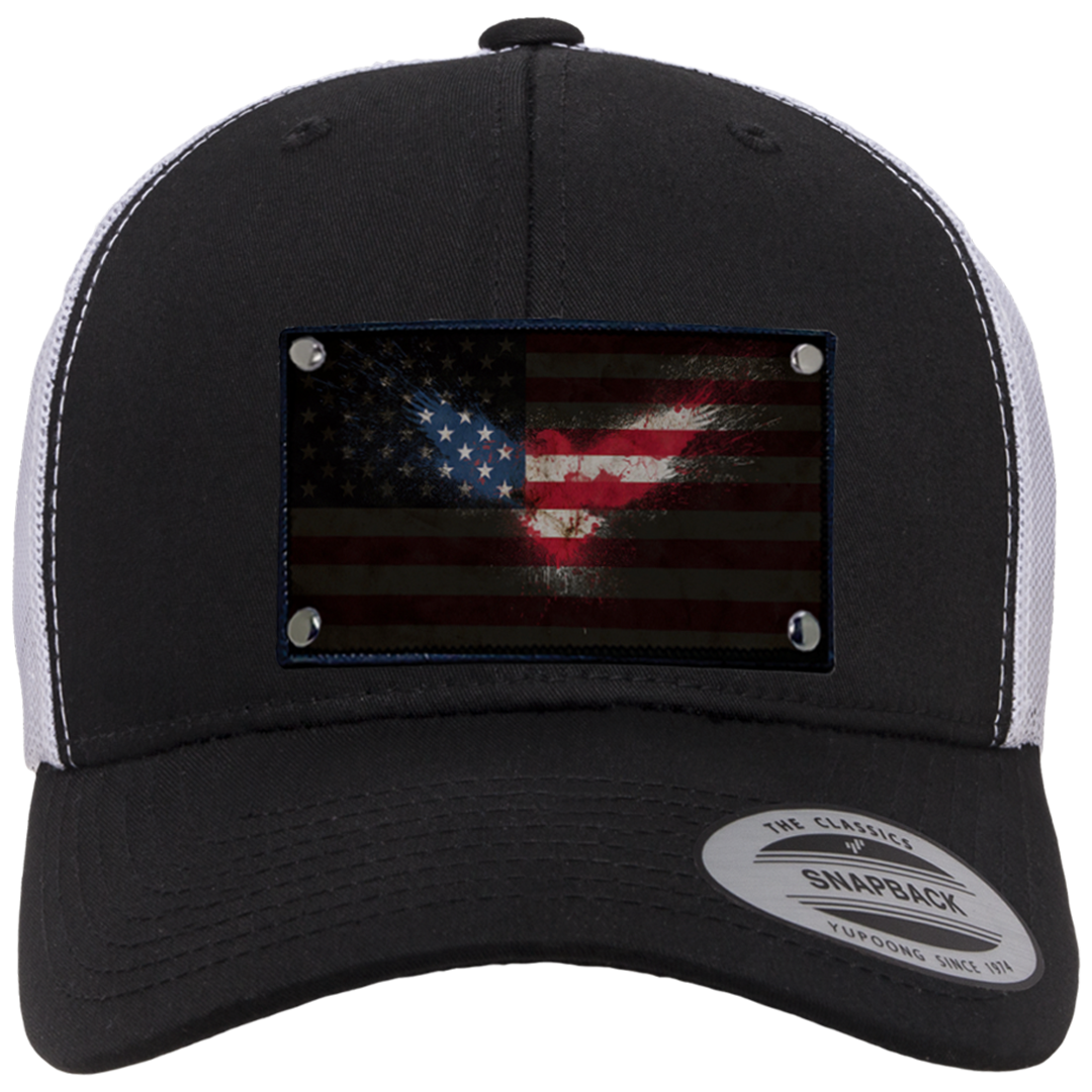 Curved Trucker American Flag Eagle Hat