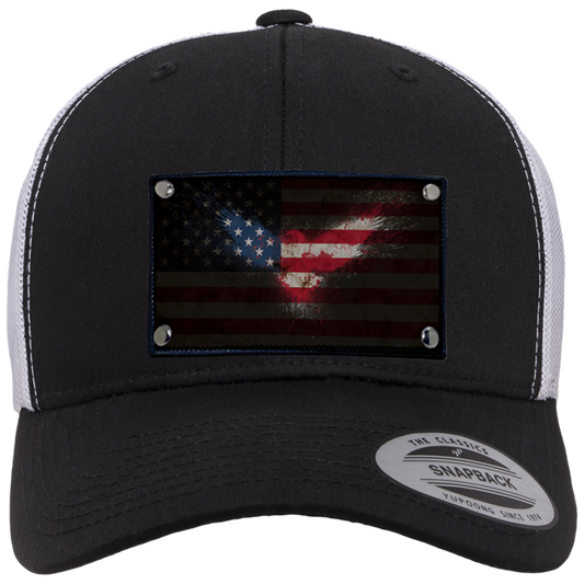 Curved Trucker American Flag Eagle Hat