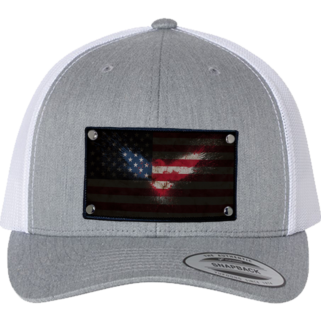 Curved Trucker American Flag Eagle Hat