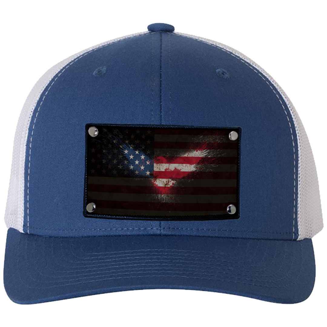 Curved Trucker American Flag Eagle Hat