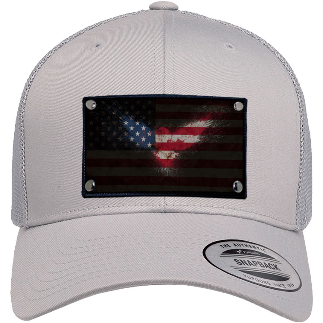 Curved Trucker American Flag Eagle Hat