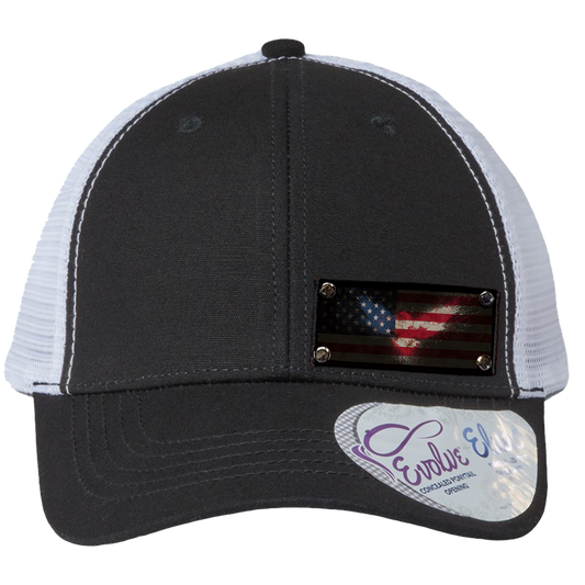 Ponytail American Flag Eagle Small Patch Hat