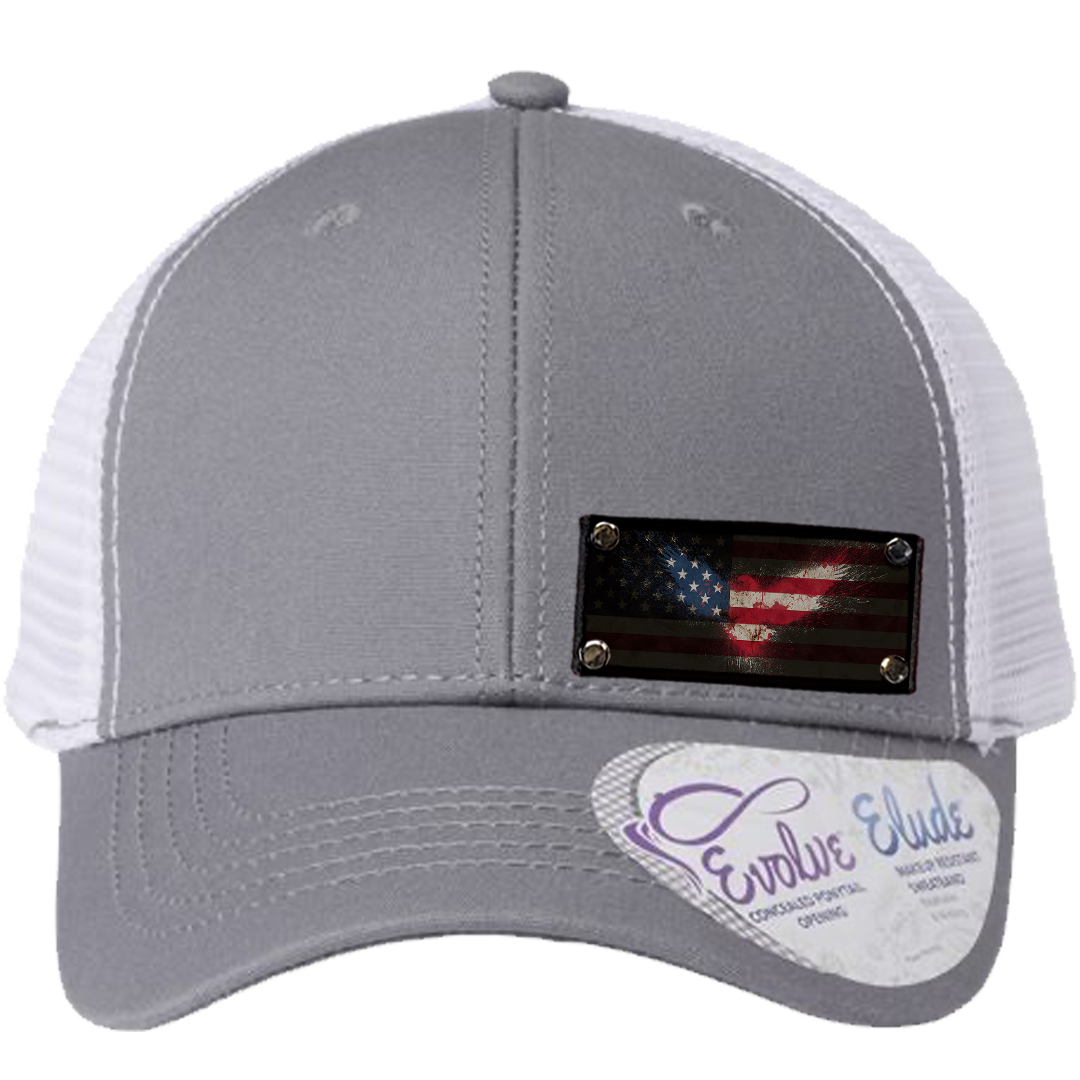 Ponytail American Flag Eagle Small Patch Hat