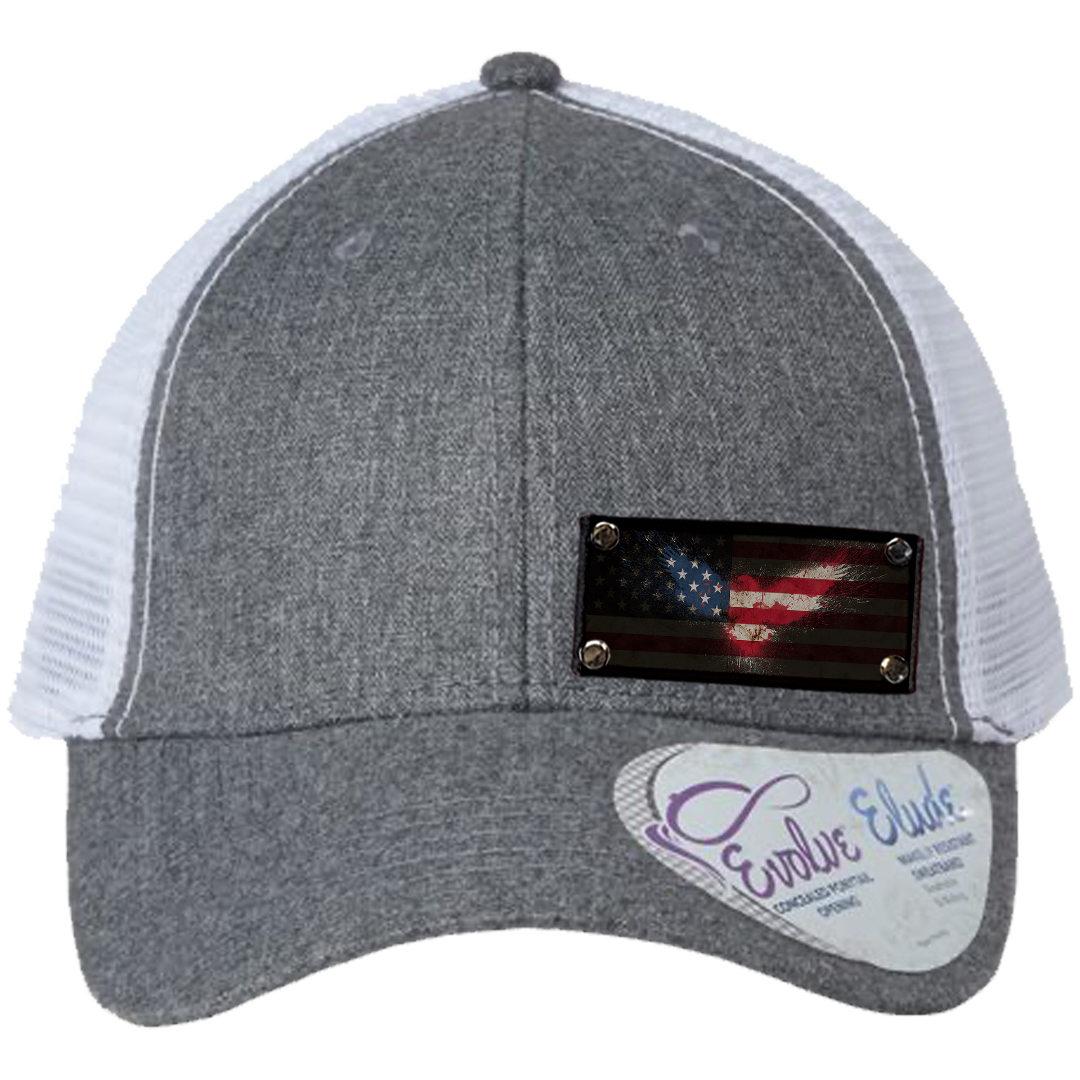 Ponytail American Flag Eagle Small Patch Hat