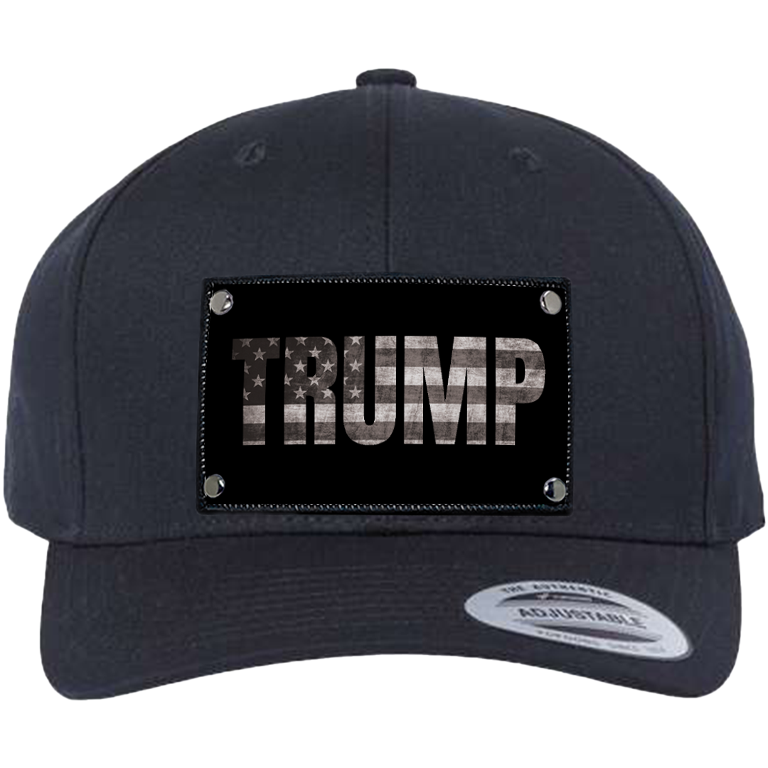 Curved Trucker Trump Inverted Flag Gray on Black