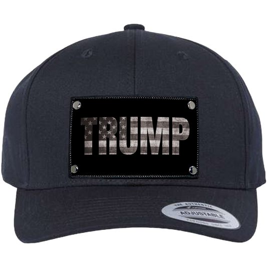 Curved Trucker Trump Inverted Flag Gray on Black