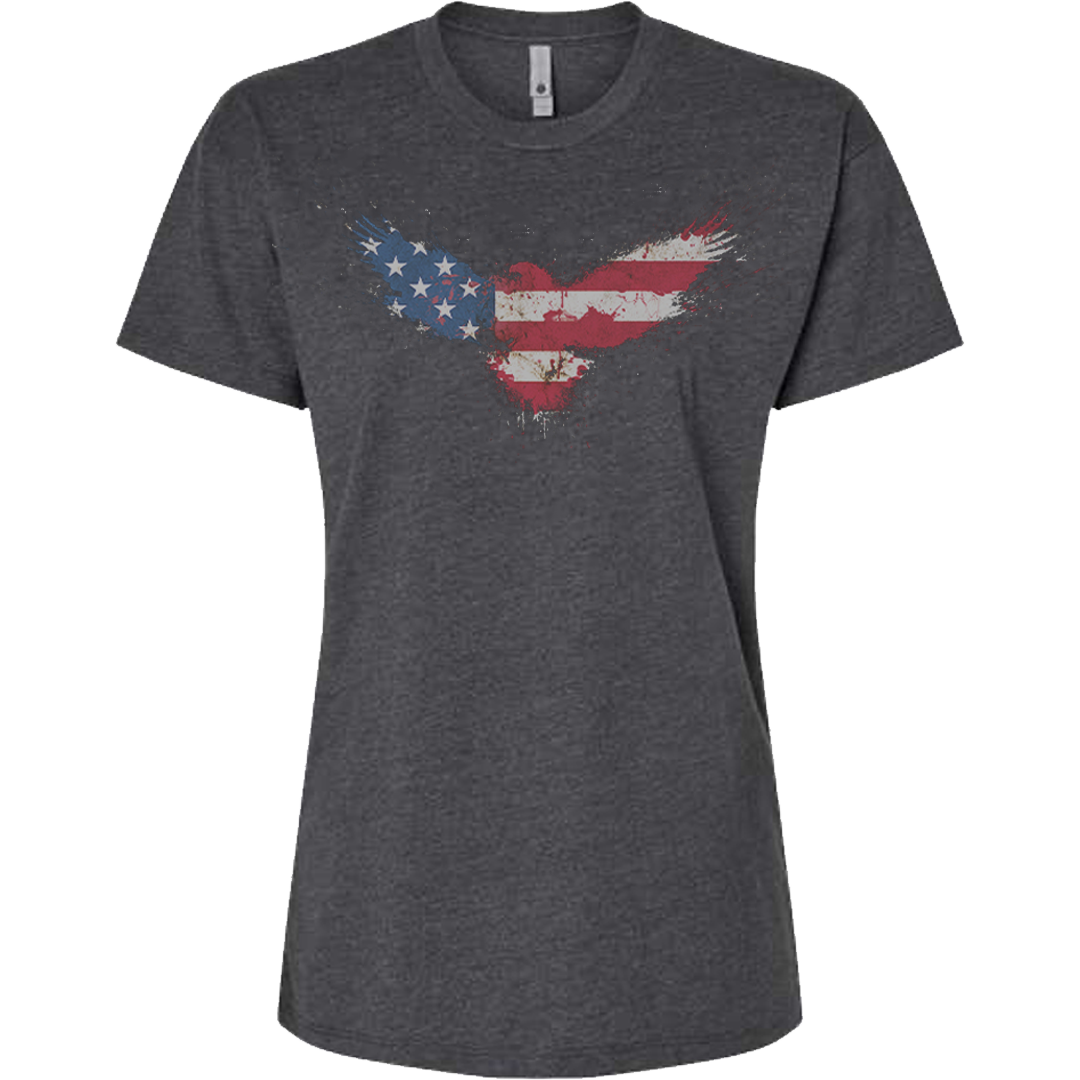 Women's Crew Neck American Flag Eagle