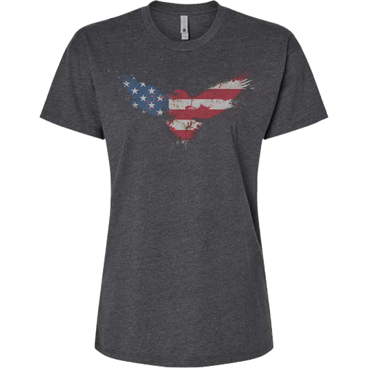 Women's Crew Neck American Flag Eagle