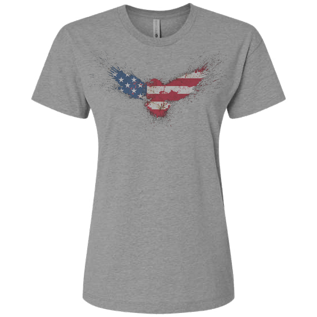 Women's Crew Neck American Flag Eagle