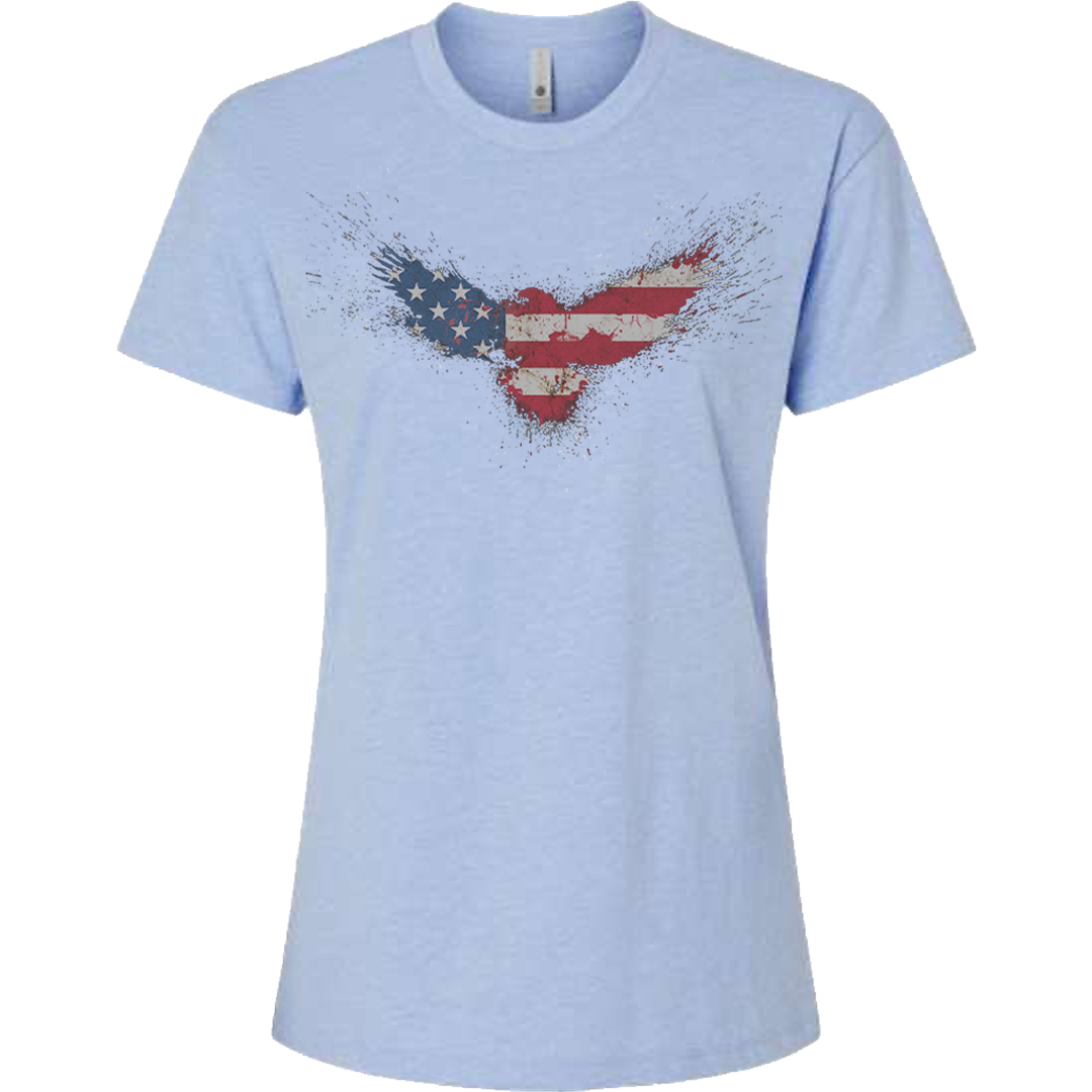 Women's Crew Neck American Flag Eagle