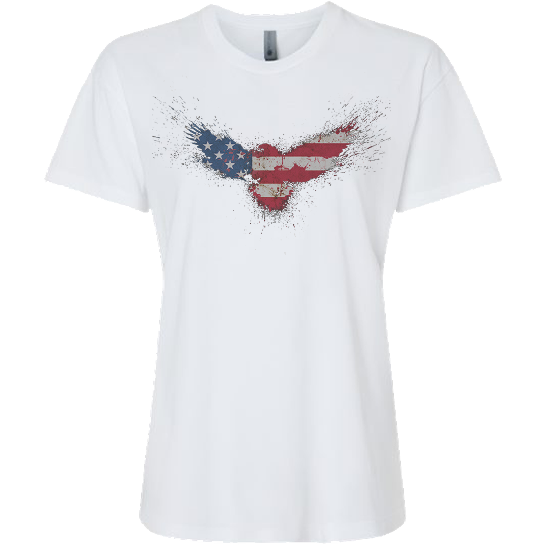 Women's Crew Neck American Flag Eagle