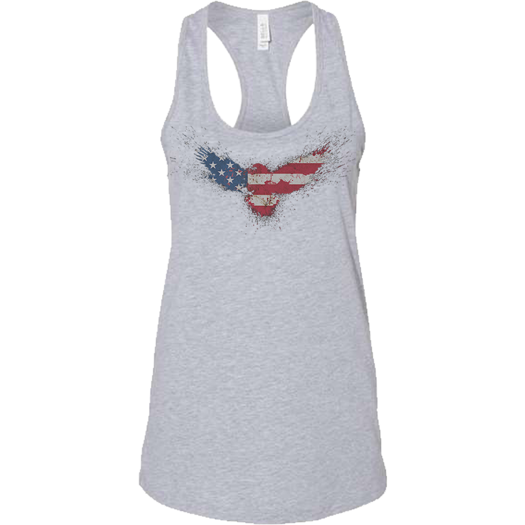 Women's Racerback Tank American Flag Eagle