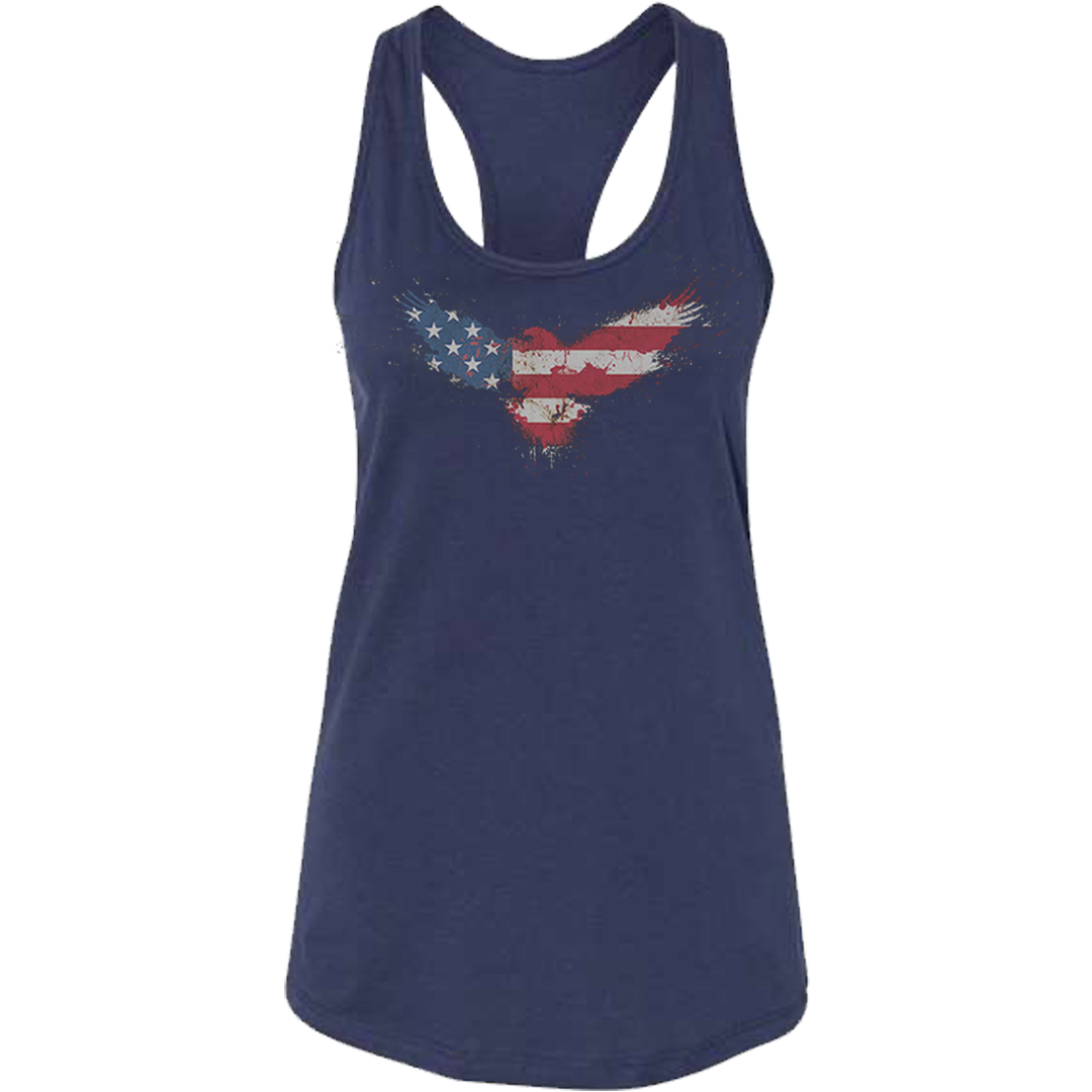 Women's Racerback Tank American Flag Eagle