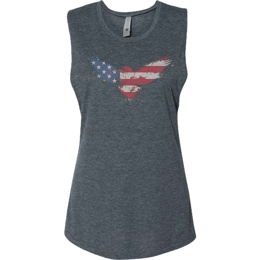 Women's Racerback Tank American Flag Eagle