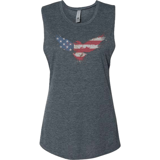 Women's Racerback Tank American Flag Eagle