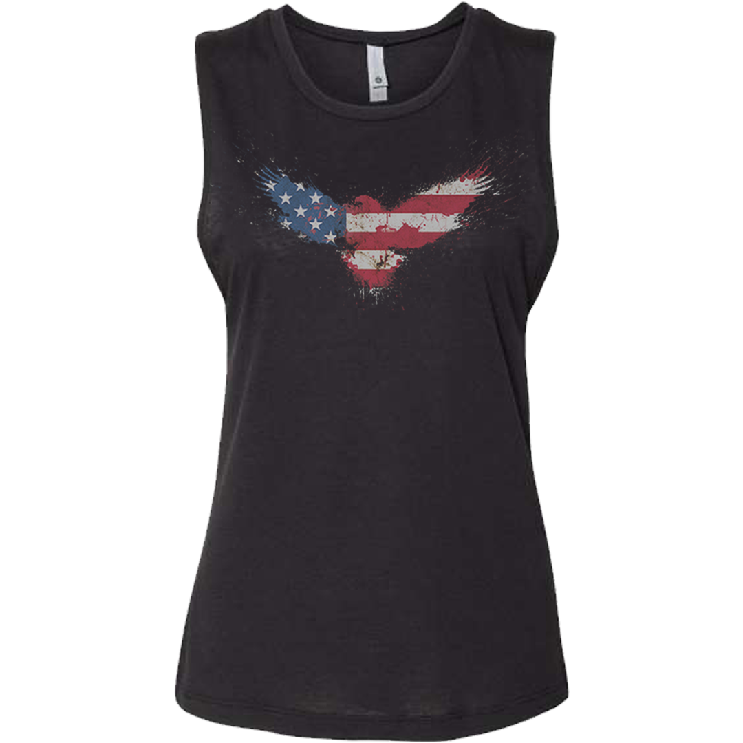 Women's Racerback Tank American Flag Eagle