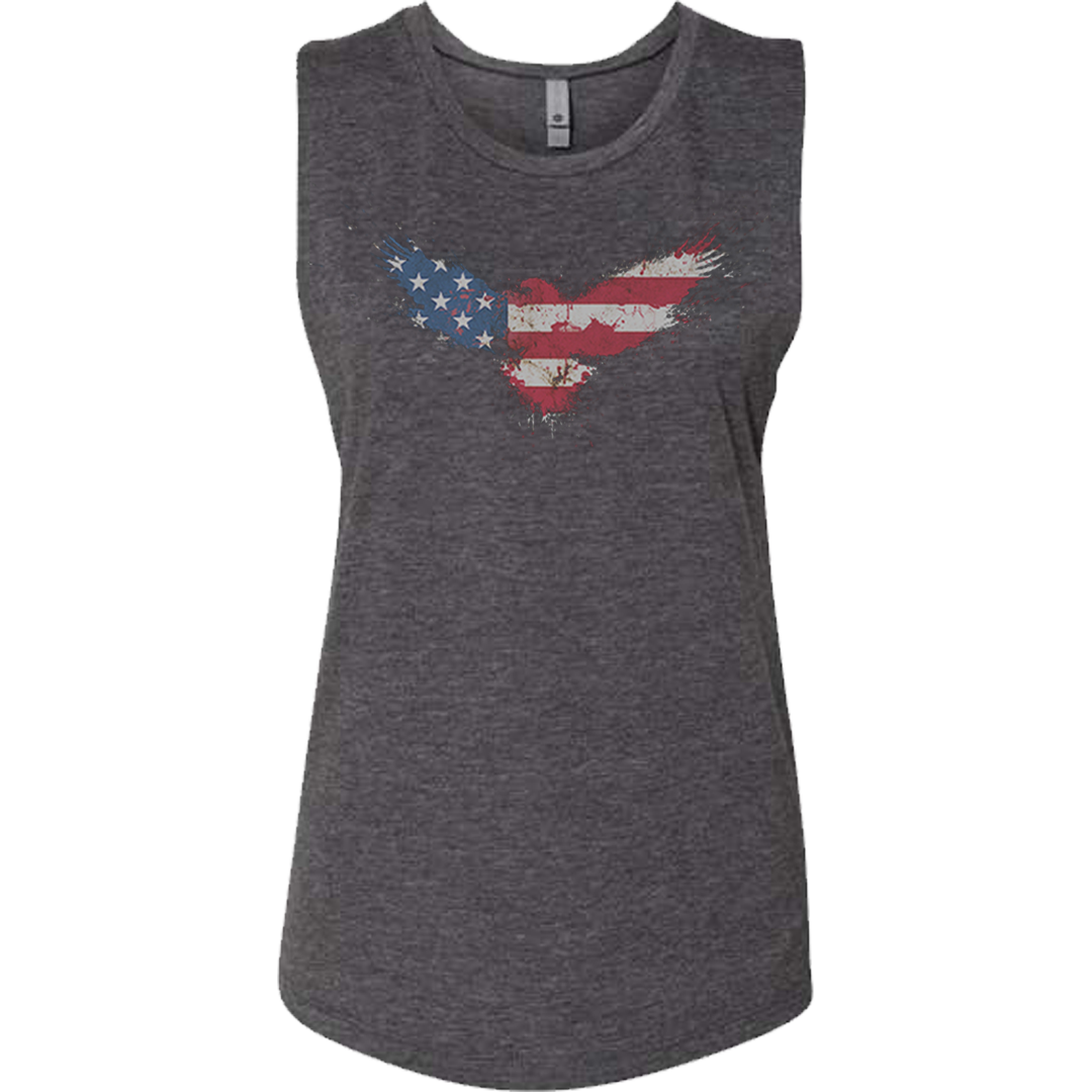 Women's Racerback Tank American Flag Eagle