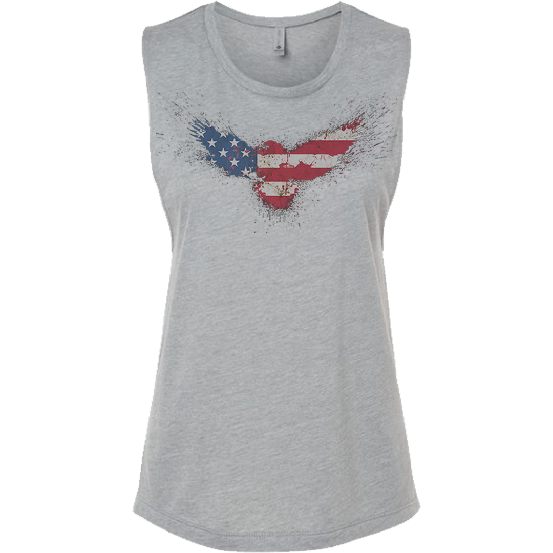 Women's Racerback Tank American Flag Eagle